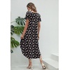 image:imageEkouaer Long Nightgowns for Women V Neck Moo Moos House Dress with Pockets  Short Sleeve Sleep Shirt Side Split Night Shirt Plus Size Lounge Dress Pullover Sleepwear Sleep Casual Daily Wear HomeBlack Floral