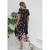 image:imageEkouaer Long Nightgowns for Women V Neck Moo Moos House Dress with Pockets  Short Sleeve Sleep Shirt Side Split Night Shirt Plus Size Lounge Dress Pullover Sleepwear Sleep Casual Daily Wear HomePink Flower