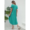 image:imageEkouaer Long Nightgowns for Women V Neck Moo Moos House Dress with Pockets  Short Sleeve Sleep Shirt Side Split Night Shirt Plus Size Lounge Dress Pullover Sleepwear Sleep Casual Daily Wear HomeAqua Green