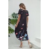 image:imageEkouaer Long Nightgowns for Women V Neck Moo Moos House Dress with Pockets  Short Sleeve Sleep Shirt Side Split Night Shirt Plus Size Lounge Dress Pullover Sleepwear Sleep Casual Daily Wear HomeFlower Butterfly
