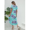 image:imageEkouaer Long Nightgowns for Women V Neck Moo Moos House Dress with Pockets  Short Sleeve Sleep Shirt Side Split Night Shirt Plus Size Lounge Dress Pullover Sleepwear Sleep Casual Daily Wear HomeFlower Blue