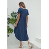 image:imageEkouaer Long Nightgowns for Women V Neck Moo Moos House Dress with Pockets  Short Sleeve Sleep Shirt Side Split Night Shirt Plus Size Lounge Dress Pullover Sleepwear Sleep Casual Daily Wear HomeNavy Blue