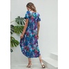 image:imageEkouaer Long Nightgowns for Women V Neck Moo Moos House Dress with Pockets  Short Sleeve Sleep Shirt Side Split Night Shirt Plus Size Lounge Dress Pullover Sleepwear Sleep Casual Daily Wear HomeDark Blue Tie Dye