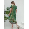 image:imageEkouaer Long Nightgowns for Women V Neck Moo Moos House Dress with Pockets  Short Sleeve Sleep Shirt Side Split Night Shirt Plus Size Lounge Dress Pullover Sleepwear Sleep Casual Daily Wear HomeGreen Floral