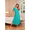 image:imageEkouaer Long Nightgowns for Women with Pockets Short Sleeves House Dresses  Pleated Moomoo Dresses Crew Neck Casual Maxi Dress Full Length Loungewear Plus Size Night Gowns for Casual TimeGreen