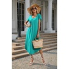 image:imageEkouaer Long Nightgowns for Women with Pockets Short Sleeves House Dresses  Pleated Moomoo Dresses Crew Neck Casual Maxi Dress Full Length Loungewear Plus Size Night Gowns for Casual TimeGreen