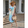 image:imageEkouaer Long Nightgowns for Women with Pockets Short Sleeves House Dresses  Pleated Moomoo Dresses Crew Neck Casual Maxi Dress Full Length Loungewear Plus Size Night Gowns for Casual TimePink Tiedye