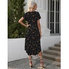 image:imageEkouaer Long Nightgowns for Women with Pockets Short Sleeves House Dresses  Pleated Moomoo Dresses Crew Neck Casual Maxi Dress Full Length Loungewear Plus Size Night Gowns for Casual TimeBlack Butterfly Flower