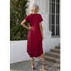 image:imageEkouaer Long Nightgowns for Women with Pockets Short Sleeves House Dresses  Pleated Moomoo Dresses Crew Neck Casual Maxi Dress Full Length Loungewear Plus Size Night Gowns for Casual TimeCherry Red