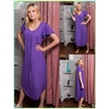 image:imageEkouaer Long Nightgowns for Women with Pockets Short Sleeves House Dresses  Pleated Moomoo Dresses Crew Neck Casual Maxi Dress Full Length Loungewear Plus Size Night Gowns for Casual TimePurple