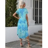 image:imageEkouaer Long Nightgowns for Women with Pockets Short Sleeves House Dresses  Pleated Moomoo Dresses Crew Neck Casual Maxi Dress Full Length Loungewear Plus Size Night Gowns for Casual TimeTeal Tiedye