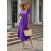 image:imageEkouaer Long Nightgowns for Women with Pockets Short Sleeves House Dresses  Pleated Moomoo Dresses Crew Neck Casual Maxi Dress Full Length Loungewear Plus Size Night Gowns for Casual TimePurple
