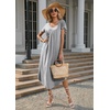 image:imageEkouaer Long Nightgowns for Women with Pockets Short Sleeves House Dresses  Pleated Moomoo Dresses Crew Neck Casual Maxi Dress Full Length Loungewear Plus Size Night Gowns for Casual TimeLight Grey