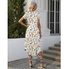 image:imageEkouaer Long Nightgowns for Women with Pockets Short Sleeves House Dresses  Pleated Moomoo Dresses Crew Neck Casual Maxi Dress Full Length Loungewear Plus Size Night Gowns for Casual TimeWhite Flowers