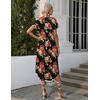 image:imageEkouaer Long Nightgowns for Women with Pockets Short Sleeves House Dresses  Pleated Moomoo Dresses Crew Neck Casual Maxi Dress Full Length Loungewear Plus Size Night Gowns for Casual TimeBlack Flower
