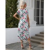 image:imageEkouaer Long Nightgowns for Women with Pockets Short Sleeves House Dresses  Pleated Moomoo Dresses Crew Neck Casual Maxi Dress Full Length Loungewear Plus Size Night Gowns for Casual TimeGreen Flower