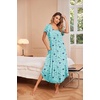 image:imageEkouaer Long Nightgowns for Women with Pockets Short Sleeves House Dresses  Pleated Moomoo Dresses Crew Neck Casual Maxi Dress Full Length Loungewear Plus Size Night Gowns for Casual TimeStar Print