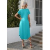 image:imageEkouaer Long Nightgowns for Women with Pockets Short Sleeves House Dresses  Pleated Moomoo Dresses Crew Neck Casual Maxi Dress Full Length Loungewear Plus Size Night Gowns for Casual TimePeacock Blue