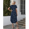 image:imageEkouaer Long Nightgowns for Women with Pockets Short Sleeves House Dresses  Pleated Moomoo Dresses Crew Neck Casual Maxi Dress Full Length Loungewear Plus Size Night Gowns for Casual TimeBlue White Flower