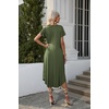 image:imageEkouaer Long Nightgowns for Women with Pockets Short Sleeves House Dresses  Pleated Moomoo Dresses Crew Neck Casual Maxi Dress Full Length Loungewear Plus Size Night Gowns for Casual TimeArmy Green