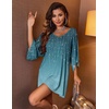 image:imageEkouaer Nightgowns for Women Deep V Neck Sleep Shirt Oversized Night Shirt  Short Sleeve Sleep Dress Plus Size Sleepwear Sexy Boyfriend Loungewear Ladies Soft Night Dress Home Daily Wear SeasideFlower Branch