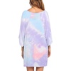 image:imageEkouaer Nightgowns for Women Deep V Neck Sleep Shirt Oversized Night Shirt  Short Sleeve Sleep Dress Plus Size Sleepwear Sexy Boyfriend Loungewear Ladies Soft Night Dress Home Daily Wear SeasideBlue Purple Tie Dye