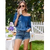 image:imageEkouaer Nightgowns for Women Deep V Neck Sleep Shirt Oversized Night Shirt  Short Sleeve Sleep Dress Plus Size Sleepwear Sexy Boyfriend Loungewear Ladies Soft Night Dress Home Daily Wear SeasideEthnic Print Blue
