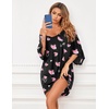 image:imageEkouaer Nightgowns for Women Deep V Neck Sleep Shirt Oversized Night Shirt  Short Sleeve Sleep Dress Plus Size Sleepwear Sexy Boyfriend Loungewear Ladies Soft Night Dress Home Daily Wear SeasideBlack Heart