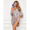 image:imageEkouaer Nightgowns for Women Deep V Neck Sleep Shirt Oversized Night Shirt  Short Sleeve Sleep Dress Plus Size Sleepwear Sexy Boyfriend Loungewear Ladies Soft Night Dress Home Daily Wear SeasidePink Leopard