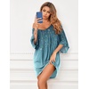 image:imageEkouaer Nightgowns for Women Deep V Neck Sleep Shirt Oversized Night Shirt  Short Sleeve Sleep Dress Plus Size Sleepwear Sexy Boyfriend Loungewear Ladies Soft Night Dress Home Daily Wear SeasideFlower Branch