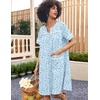 image:imageEkouaer Nightgowns for Women House Dress with Pockets Snap Front House Coat  Duster Mumu Dress Short Sleeve Moo Moos Plus Size Sleepwear Casual Lounge Dress Labor Delivery Gown Daily Wear HomeLightblue Floral