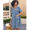 image:imageEkouaer Nightgowns for Women House Dress with Pockets Snap Front House Coat  Duster Mumu Dress Short Sleeve Moo Moos Plus Size Sleepwear Casual Lounge Dress Labor Delivery Gown Daily Wear HomeBlue Floral