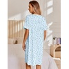 image:imageEkouaer Nightgowns for Women House Dress with Pockets Snap Front House Coat  Duster Mumu Dress Short Sleeve Moo Moos Plus Size Sleepwear Casual Lounge Dress Labor Delivery Gown Daily Wear HomeLightblue Floral