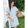 image:imageEkouaer Nightgowns for Women House Dress with Pockets Snap Front House Coat  Duster Mumu Dress Short Sleeve Moo Moos Plus Size Sleepwear Casual Lounge Dress Labor Delivery Gown Daily Wear HomeLightblue Floral