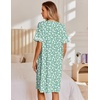 image:imageEkouaer Nightgowns for Women House Dress with Pockets Snap Front House Coat  Duster Mumu Dress Short Sleeve Moo Moos Plus Size Sleepwear Casual Lounge Dress Labor Delivery Gown Daily Wear HomeFloral White