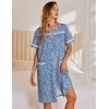 image:imageEkouaer Nightgowns for Women House Dress with Pockets Snap Front House Coat  Duster Mumu Dress Short Sleeve Moo Moos Plus Size Sleepwear Casual Lounge Dress Labor Delivery Gown Daily Wear HomeBlue Floral