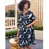 image:imageEkouaer Nightgowns for Women House Dress with Pockets Snap Front House Coat  Duster Mumu Dress Short Sleeve Moo Moos Plus Size Sleepwear Casual Lounge Dress Labor Delivery Gown Daily Wear HomeNavy Hawaiian Leaves