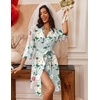 image:imageEkouaer Robes for Women 34 Sleeve Knee Length Bathrobe with Pockets  Lightweight KimonoSleepwearSoftComfyFloral PrintHouse CoatFloral Green