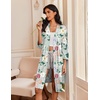 image:imageEkouaer Robes for Women 34 Sleeve Knee Length Bathrobe with Pockets  Lightweight KimonoSleepwearSoftComfyFloral PrintHouse CoatFloral Green