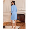 image:imageEkouaer Robes for Women 34 Sleeve Knee Length Bathrobe with Pockets  Lightweight KimonoSleepwearSoftComfyFloral PrintHouse CoatLight Blue