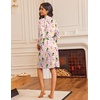 image:imageEkouaer Robes for Women 34 Sleeve Knee Length Bathrobe with Pockets  Lightweight KimonoSleepwearSoftComfyFloral PrintHouse CoatStriped Wine Bottle
