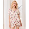 image:imageEkouaer Silk Pajama for Women Short Sleeve Satin Pj Set Two Piece XSXXL  loungewear or daily wearValentines Day Bridal Party Honeymoon Vacation and Anniversaries Gift walkingenjoying coffeeChampagne Teddy