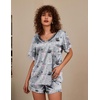 image:imageEkouaer Silk Pajama for Women Short Sleeve Satin Pj Set Two Piece XSXXL  loungewear or daily wearValentines Day Bridal Party Honeymoon Vacation and Anniversaries Gift walkingenjoying coffeeGrey Owl