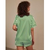 image:imageEkouaer Silk Pajama for Women Short Sleeve Satin Pj Set Two Piece XSXXL  loungewear or daily wearValentines Day Bridal Party Honeymoon Vacation and Anniversaries Gift walkingenjoying coffeeGreenwhite Stripes