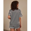 image:imageEkouaer Silk Pajama for Women Short Sleeve Satin Pj Set Two Piece XSXXL  loungewear or daily wearValentines Day Bridal Party Honeymoon Vacation and Anniversaries Gift walkingenjoying coffeeBlackchampagne Stripes