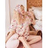 image:imageEkouaer Silk Pajama for Women Short Sleeve Satin Pj Set Two Piece XSXXL  loungewear or daily wearValentines Day Bridal Party Honeymoon Vacation and Anniversaries Gift walkingenjoying coffeeChampagne Teddy