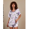 image:imageEkouaer Silk Pajama for Women Short Sleeve Satin Pj Set Two Piece XSXXL  loungewear or daily wearValentines Day Bridal Party Honeymoon Vacation and Anniversaries Gift walkingenjoying coffeePurple Butterfly  Daisies