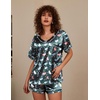 image:imageEkouaer Silk Pajama for Women Short Sleeve Satin Pj Set Two Piece XSXXL  loungewear or daily wearValentines Day Bridal Party Honeymoon Vacation and Anniversaries Gift walkingenjoying coffeeDark Blue Cat  Heart