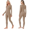 image:imageEkouaer Thermal Underwear for Women Long Johns Base Layer Winter Clothes  Fleece Lined Long Sleeve Top amp Leggings Lounge Set for Cold Weather Heat Retention For Skiing Outdoor Cozy LoungewearKhaki