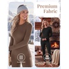 image:imageEkouaer Thermal Underwear for Women Long Johns Base Layer Winter Clothes  Fleece Lined Long Sleeve Top amp Leggings Lounge Set for Cold Weather Heat Retention For Skiing Outdoor Cozy LoungewearZ  Black  White  Grey 3 Sets